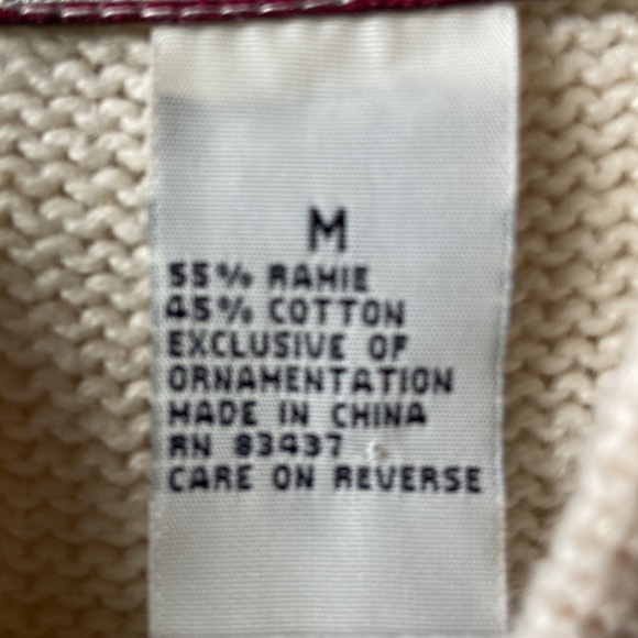 Vintage Tiara ramie cotton blend zip-per cardigan Fair Isle icelandic nordic M - Picture 6 of 11